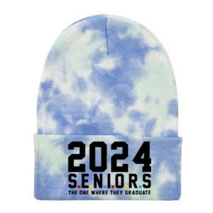 2024 Seniors The One Where They Graduated Tie Dye 12in Knit Beanie