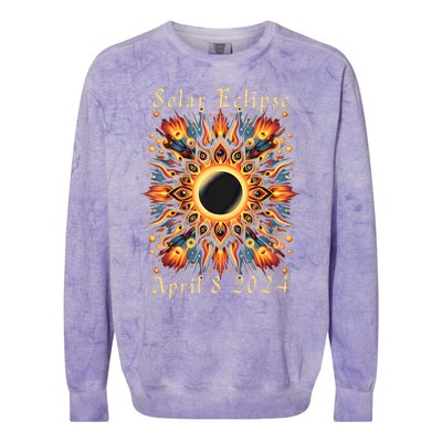 2024 Sun Totality April 8th America Colorblast Crewneck Sweatshirt