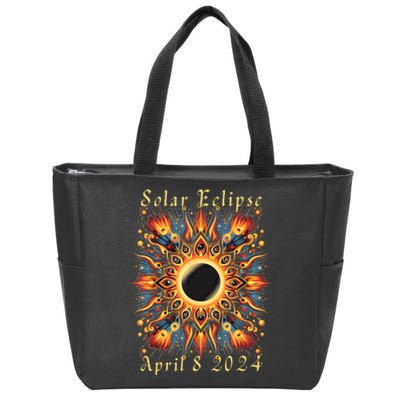 2024 Sun Totality April 8th America Zip Tote Bag