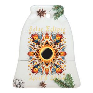 2024 Sun Totality April 8th America Ceramic Bell Ornament