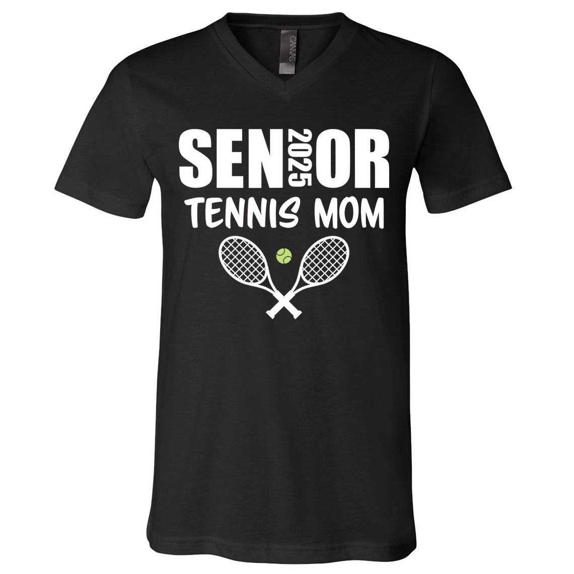 2025 Senior Tennis Mom Team Parent Helper Class Of 2025 V-Neck T-Shirt