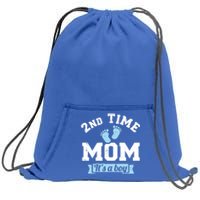 2nd Second Time Mom Of 2 It's A Cute Gift Sweatshirt Cinch Pack Bag