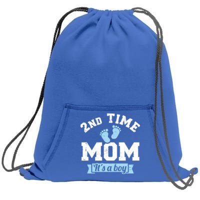 2nd Second Time Mom Of 2 It's A Cute Gift Sweatshirt Cinch Pack Bag