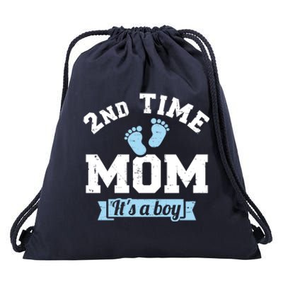 2nd Second Time Mom Of 2 It's A Cute Gift Drawstring Bag