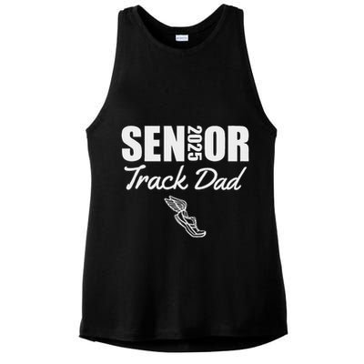 2025 Senior Track Dad Class Of 2025 Parent Run Jump Throw Ladies PosiCharge Tri-Blend Wicking Tank