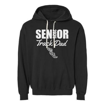 2025 Senior Track Dad Class Of 2025 Parent Run Jump Throw Garment-Dyed Fleece Hoodie