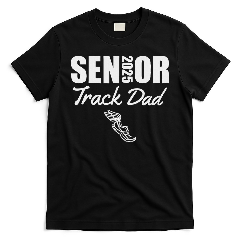 2025 Senior Track Dad Class Of 2025 Parent Run Jump Throw T-Shirt