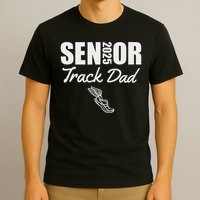 2025 Senior Track Dad Class Of 2025 Parent Run Jump Throw T-Shirt