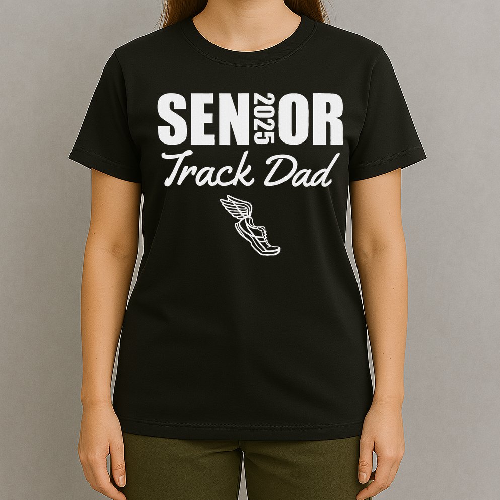 2025 Senior Track Dad Class Of 2025 Parent Run Jump Throw T-Shirt
