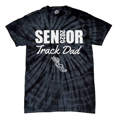2025 Senior Track Dad Class Of 2025 Parent Run Jump Throw Tie-Dye T-Shirt