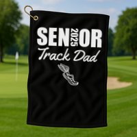 2025 Senior Track Dad Class Of 2025 Parent Run Jump Throw Golf Towel