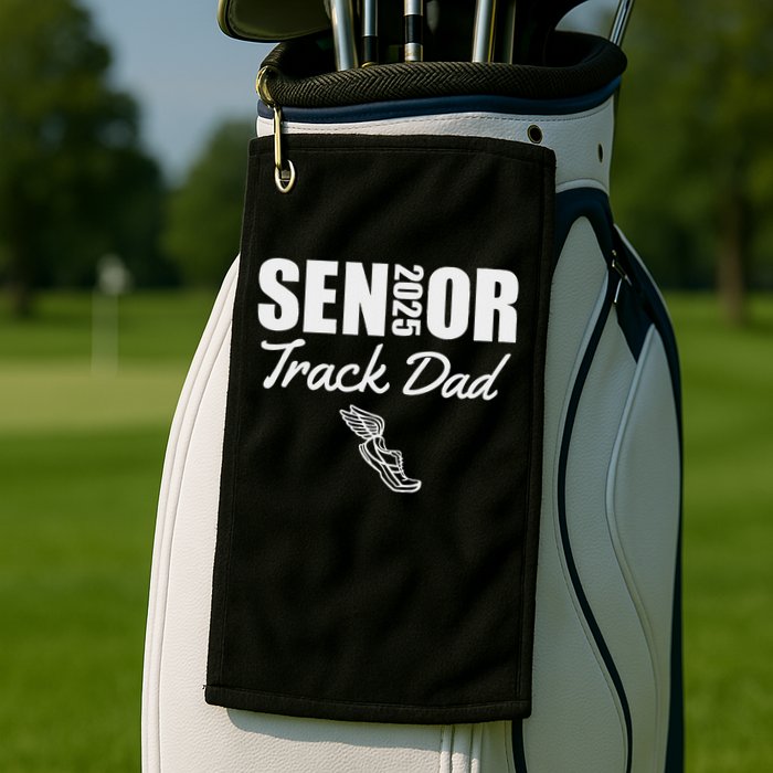 2025 Senior Track Dad Class Of 2025 Parent Run Jump Throw Golf Towel