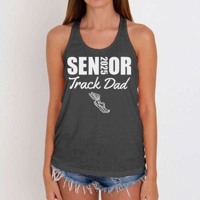 2025 Senior Track Dad Class Of 2025 Parent Run Jump Throw Women's Knotted Racerback Tank