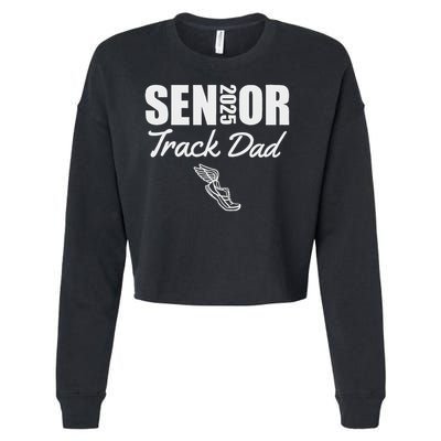 2025 Senior Track Dad Class Of 2025 Parent Run Jump Throw Cropped Pullover Crew