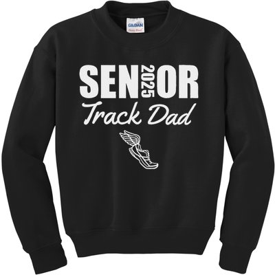 2025 Senior Track Dad Class Of 2025 Parent Run Jump Throw Kids Sweatshirt