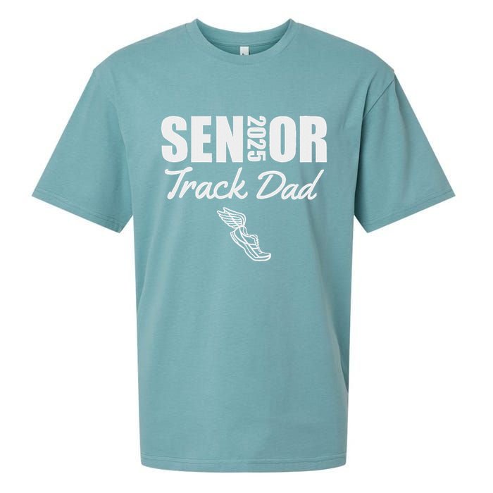 2025 Senior Track Dad Class Of 2025 Parent Run Jump Throw Sueded Cloud Jersey T-Shirt
