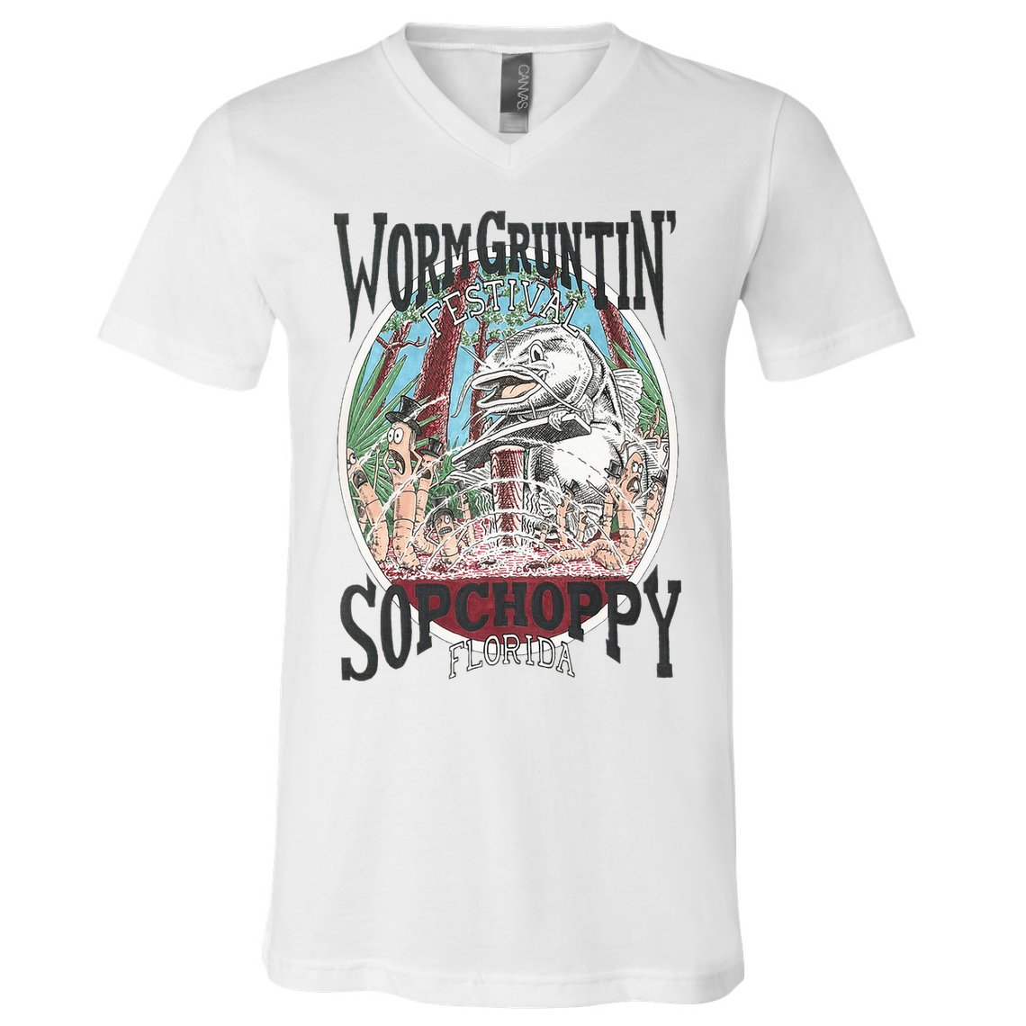 2005 Sopchoppy Worm Grunting Festival V-Neck T-Shirt