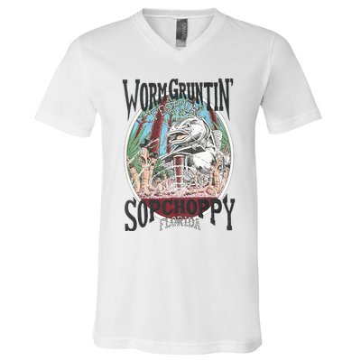 2005 Sopchoppy Worm Grunting Festival V-Neck T-Shirt