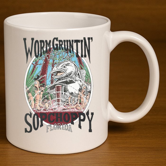 2005 Sopchoppy Worm Grunting Festival 11oz C Handle Ceramic Mug