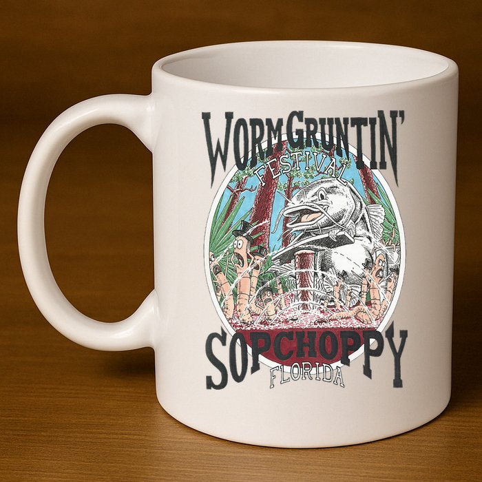 2005 Sopchoppy Worm Grunting Festival 11oz C Handle Ceramic Mug