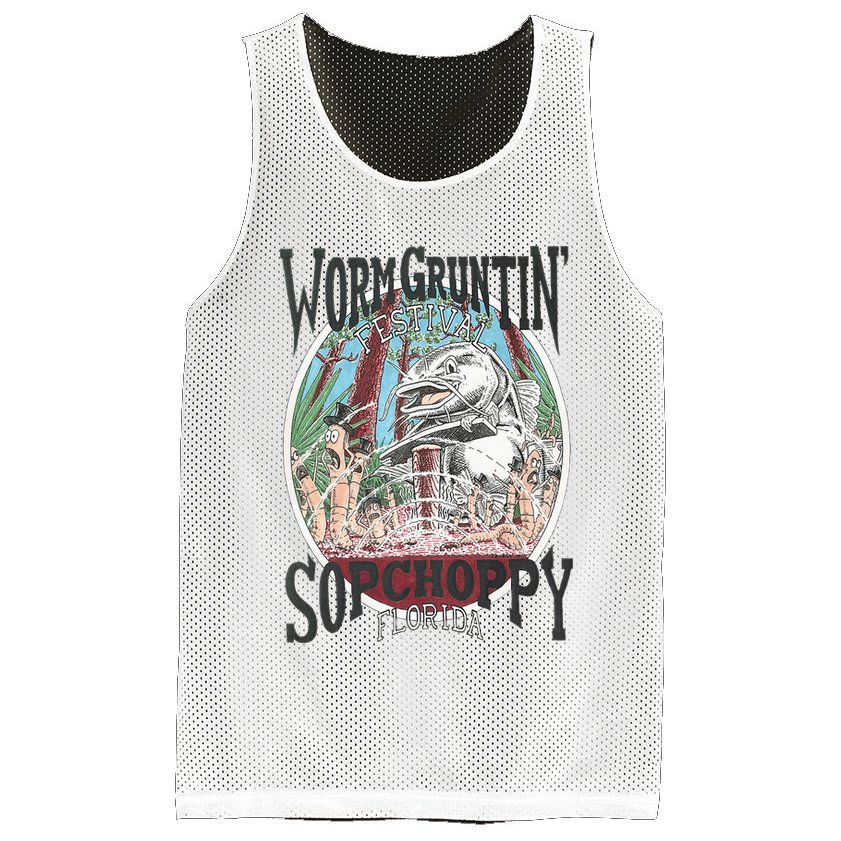 2005 Sopchoppy Worm Grunting Festival Mesh Reversible Basketball Jersey Tank