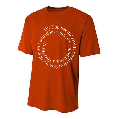 2 Timothy 1:7 Cute Gift Bible Verse Gift Performance Sprint T-Shirt