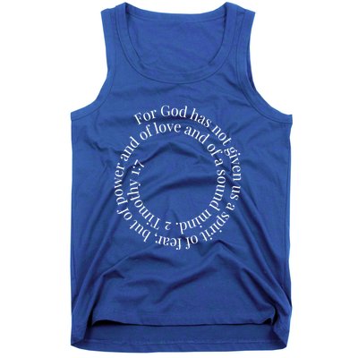 2 Timothy 1:7 Cute Gift Bible Verse Gift Tank Top