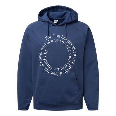 2 Timothy 1:7 Cute Gift Bible Verse Gift Performance Fleece Hoodie