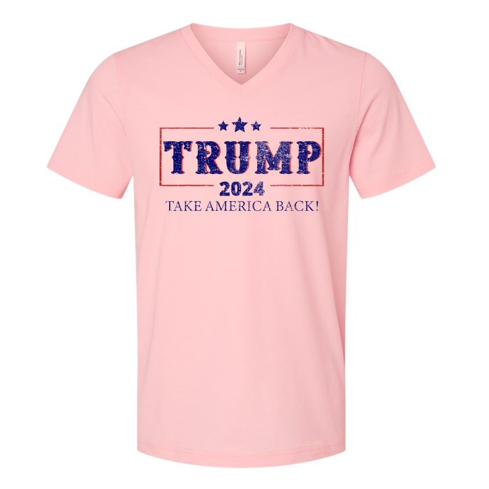 2024 Take America Back Trump Make America V-Neck T-Shirt