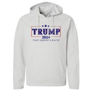 2024 Take America Back Trump Make America Performance Fleece Hoodie