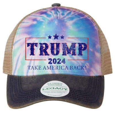 2024 Take America Back Trump Make America Legacy Tie Dye Trucker Hat
