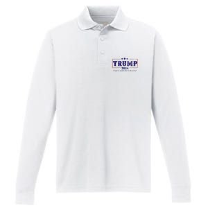 2024 Take America Back Trump Make America Performance Long Sleeve Polo