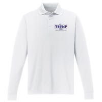 2024 Take America Back Trump Make America Performance Long Sleeve Polo