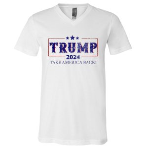 2024 Take America Back Trump Make America V-Neck T-Shirt