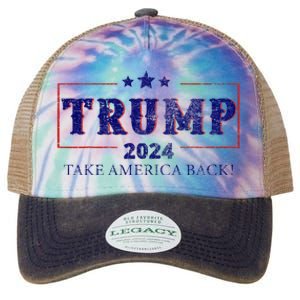 2024 Take America Back Trump Make America Legacy Tie Dye Trucker Hat