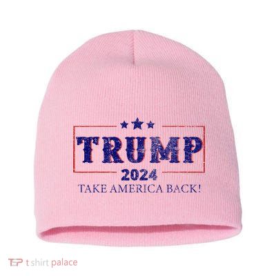 2024 Take America Back Trump Make America Short Acrylic Beanie