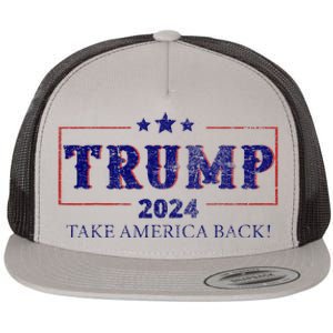 2024 Take America Back Trump Make America Flat Bill Trucker Hat