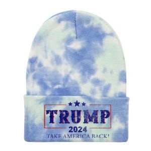 2024 Take America Back Trump Make America Tie Dye 12in Knit Beanie