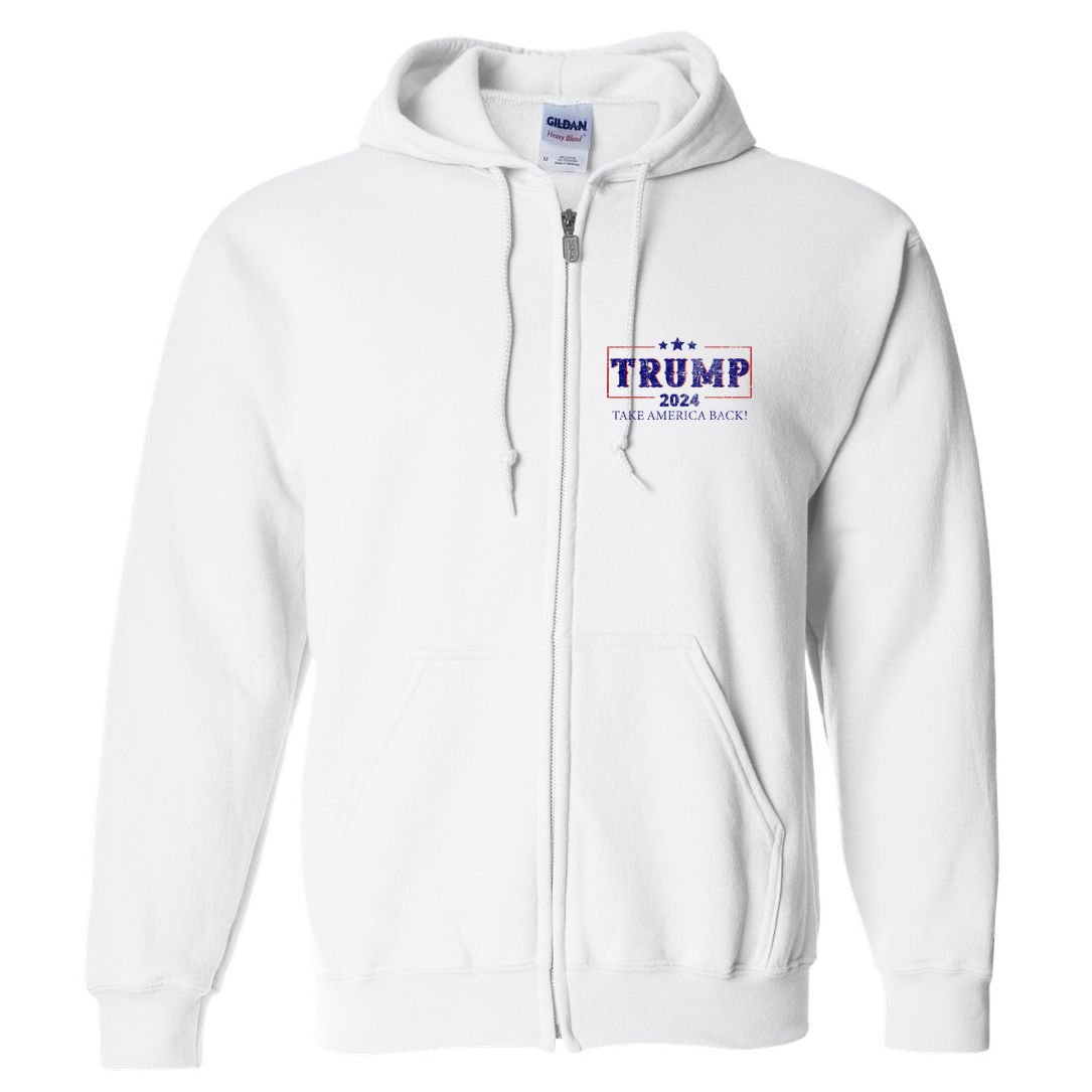 2024 Take America Back Trump Make America Full Zip Hoodie