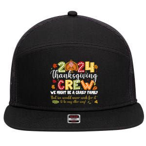 2024 Thanksgiving Crew Turkey Fall Family Matching Gift 7 Panel Mesh Trucker Snapback Hat