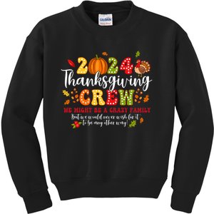 2024 Thanksgiving Crew Turkey Fall Family Matching Kids Sweatshirt