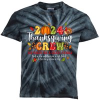 2024 Thanksgiving Crew Turkey Fall Family Matching Kids Tie-Dye T-Shirt