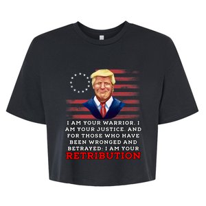 2024 Trump Desantis Florida CPAC I Am Your Retribution Trumo Bella+Canvas Jersey Crop Tee