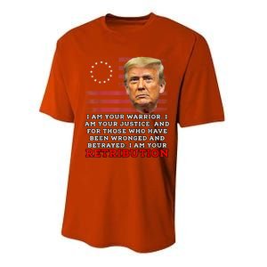 2024 Trump Desantis Florida CPAC I Am Your Retribution Trumo Performance Sprint T-Shirt