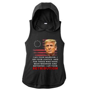 2024 Trump Desantis Florida CPAC I Am Your Retribution Trumo Ladies PosiCharge Tri-Blend Wicking Draft Hoodie Tank