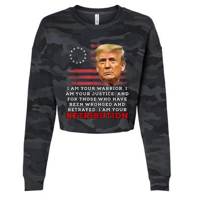 2024 Trump Desantis Florida CPAC I Am Your Retribution Trumo Cropped Pullover Crew