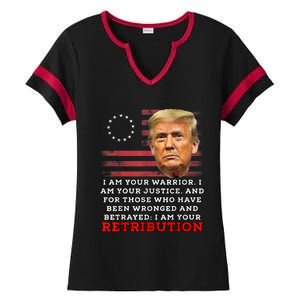 2024 Trump Desantis Florida CPAC I Am Your Retribution Trumo Ladies Halftime Notch Neck Tee