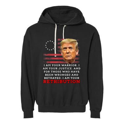 2024 Trump Desantis Florida CPAC I Am Your Retribution Trumo Garment-Dyed Fleece Hoodie