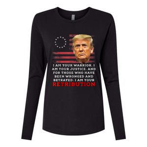 2024 Trump Desantis Florida CPAC I Am Your Retribution Trumo Womens Cotton Relaxed Long Sleeve T-Shirt