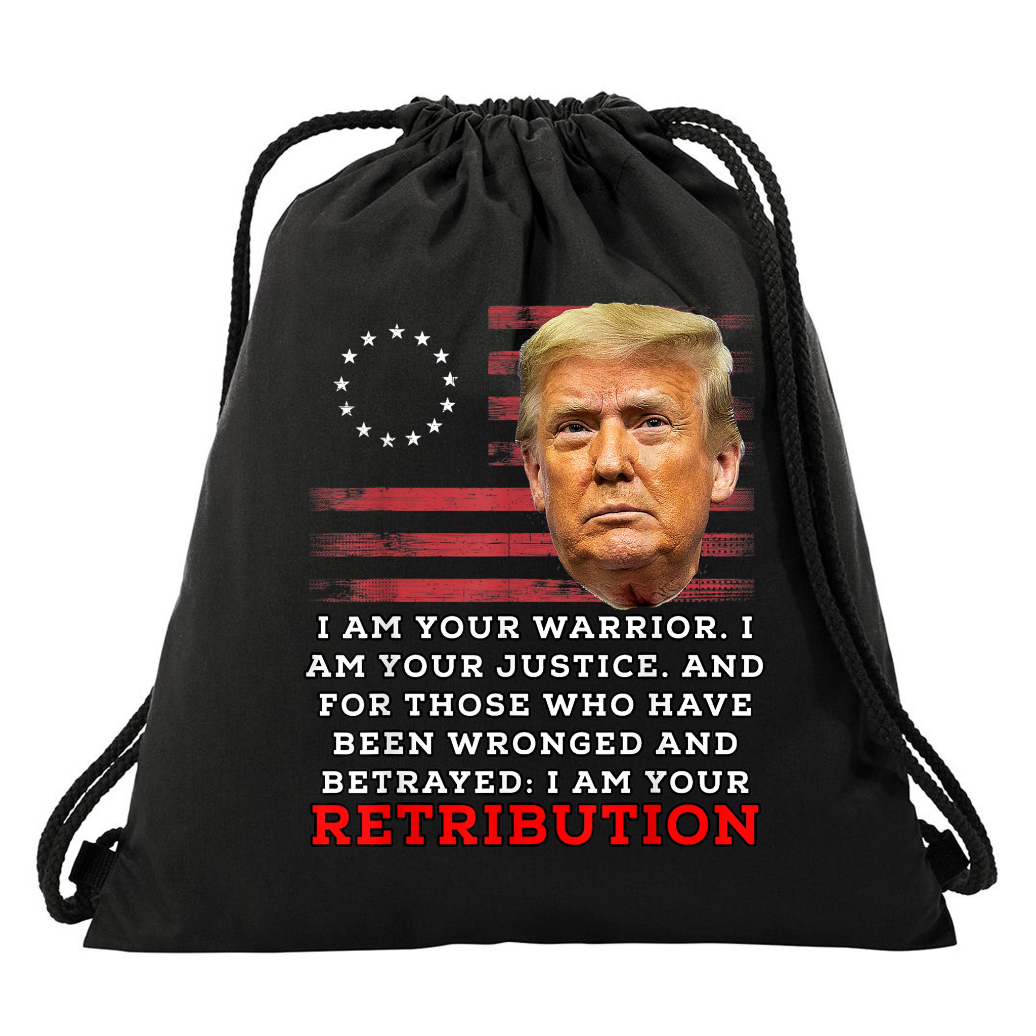 2024 Trump Desantis Florida CPAC I Am Your Retribution Trumo Drawstring Bag